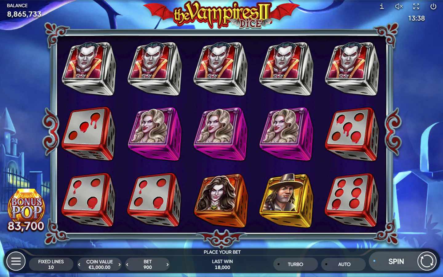 The Vampires II Dice — особенности игры Endorphina